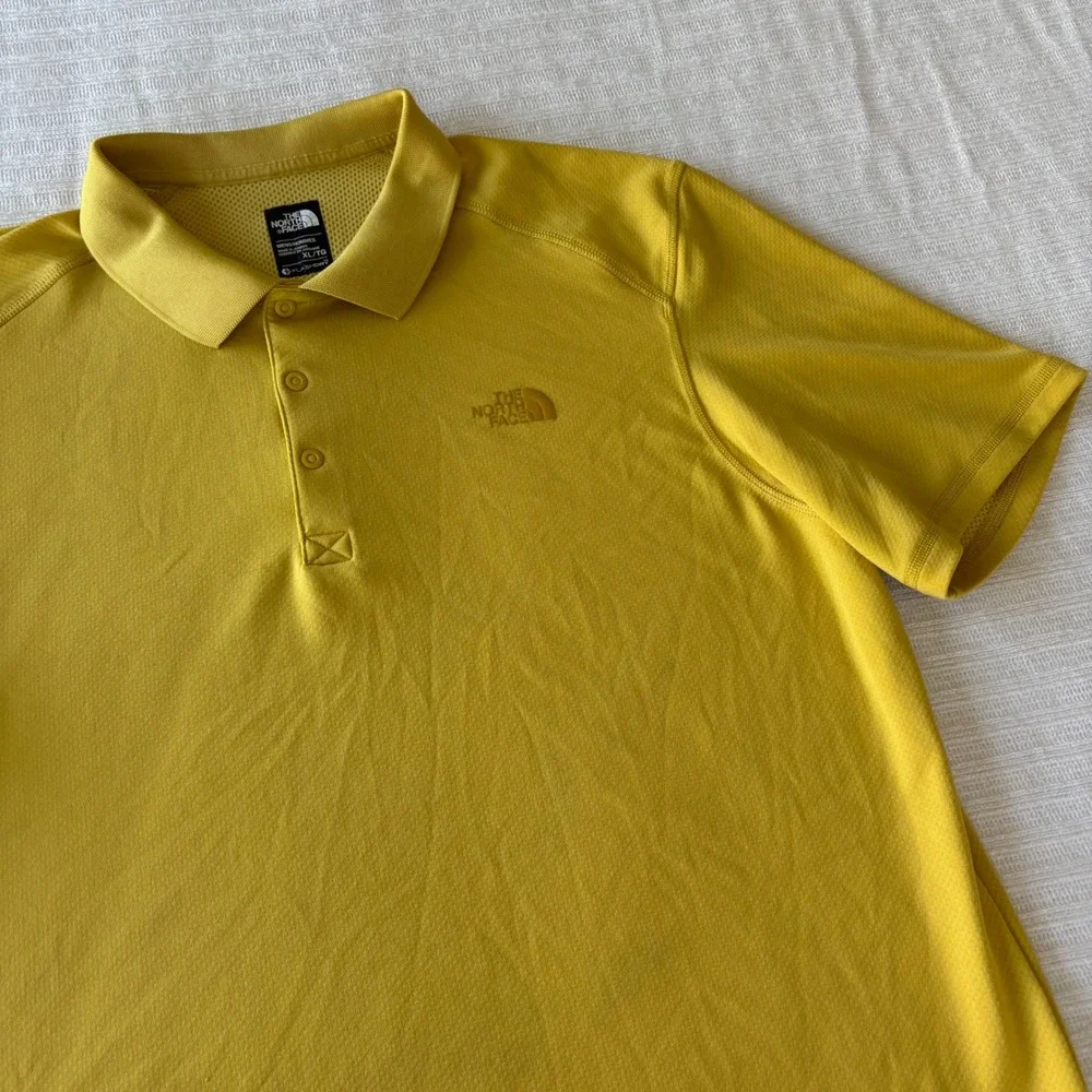 The North Face Mens FlashDry Polo Shirt Yellow Short Sleeve XL NF0A2UN2